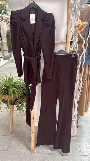 Traje chaqueta cruzada elastico