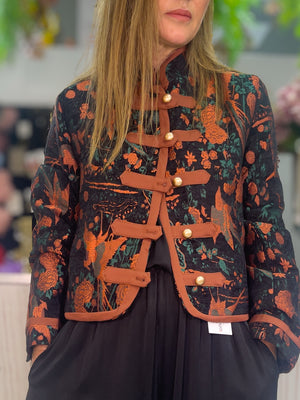 Chaqueta Terciopelo Floral - detalle estampado