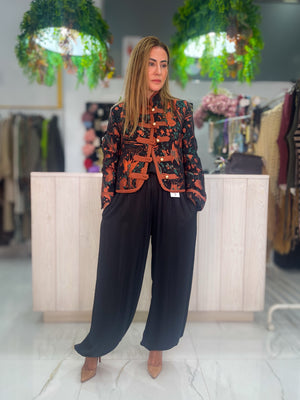 Chaqueta Terciopelo Floral - conjunto completo