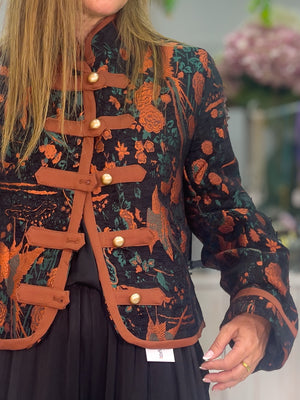 Chaqueta Terciopelo Floral - detalle frontal