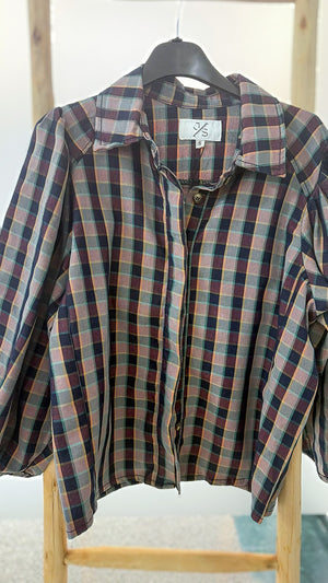 Camisa cuadros abullonada