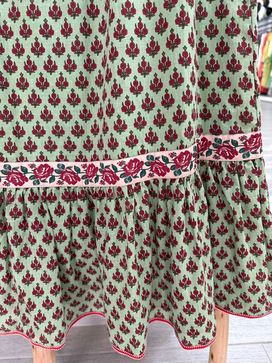 Vestido nido de abeja verde