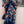 Vestido Caftán Floral - azul detalle