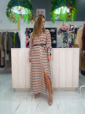 Vestido Camisero Rombos - vista completa