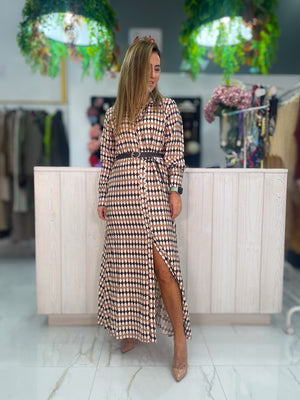 Vestido Camisero Rombos - vista frontal