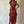 Vestido Clarissa teja con cuerpo cruzado y falda asimétrica