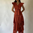 Cargar imagen en el visor de la galería, Vestido Clarissa teja con escote cruzado y cinturón
