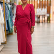 Cargar imagen en el visor de la galería, Vestido cruzado crep fucsia para eventos
