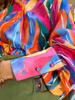 Blusa multicolor botón